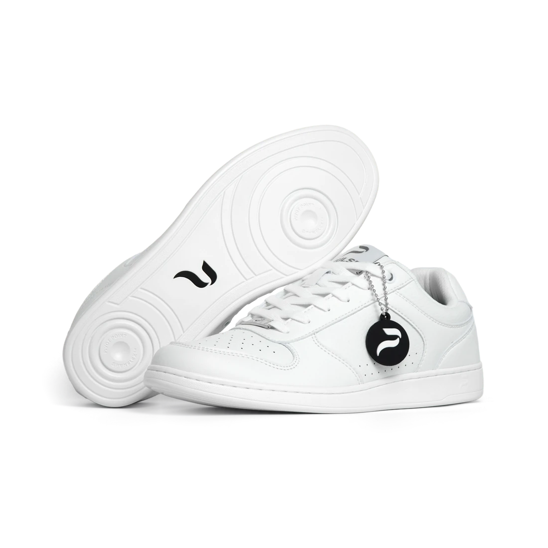 Flow 2 White dance sneaker, pair with sole